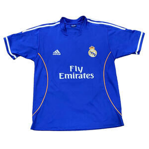 Vintage Adidas Fly Emirates Jersey Shirt Mens Large Blue White USA Made Team L